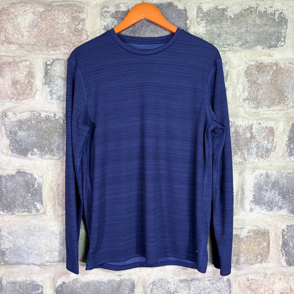 C9 Champion Duo Dry Mens Blue Space Dye Long Sleeve Performance Shirt Size M